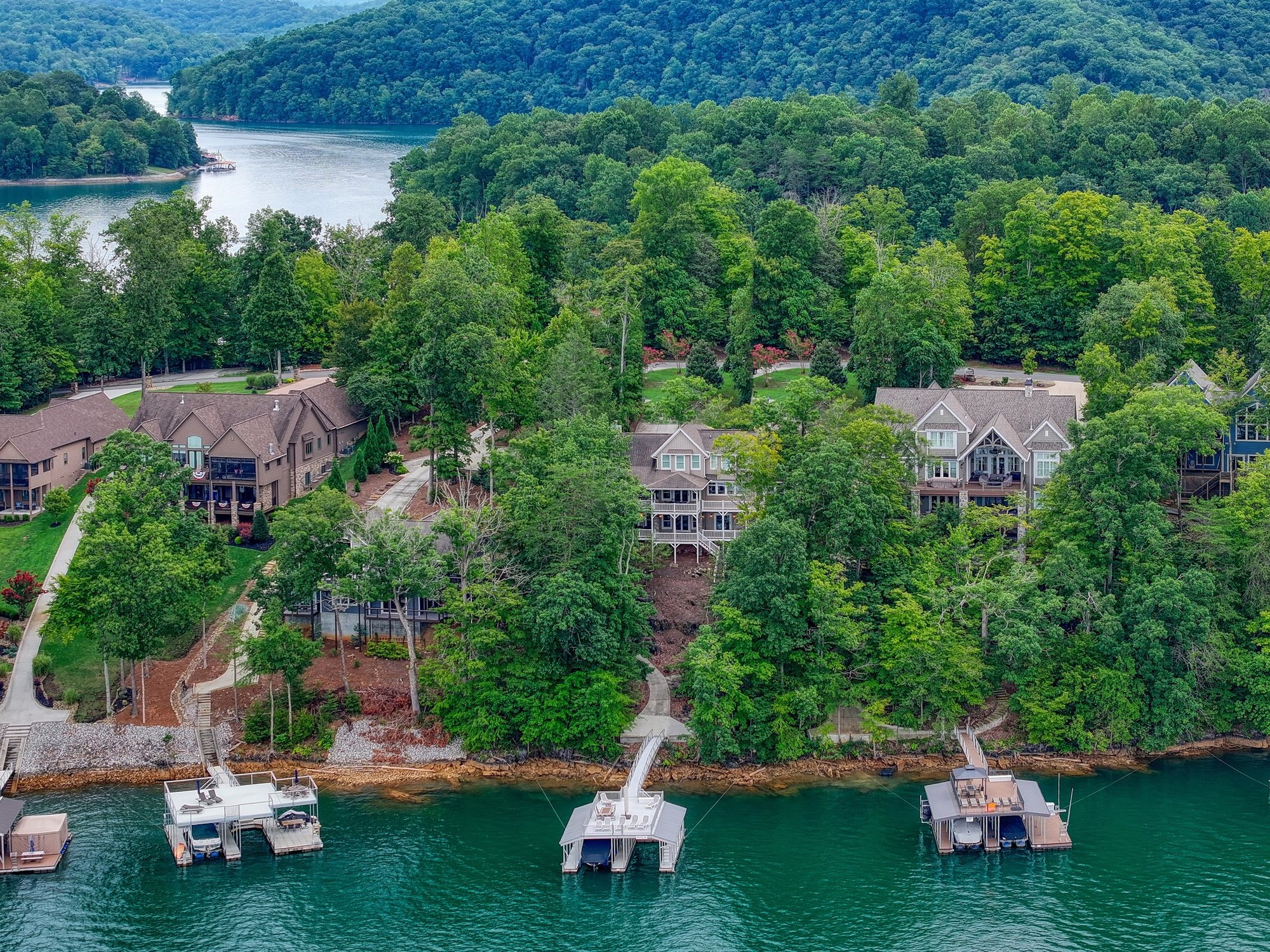 Aerial view of the point and cove
