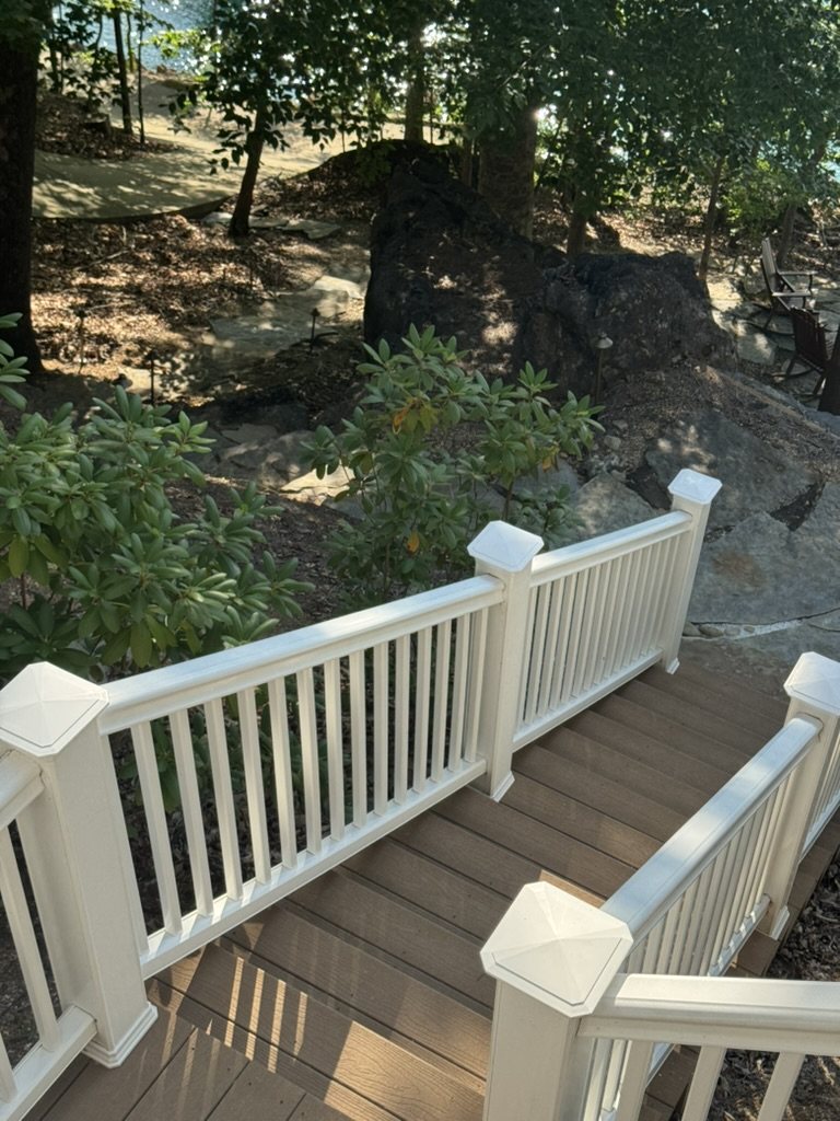 Deck stairs down to the water