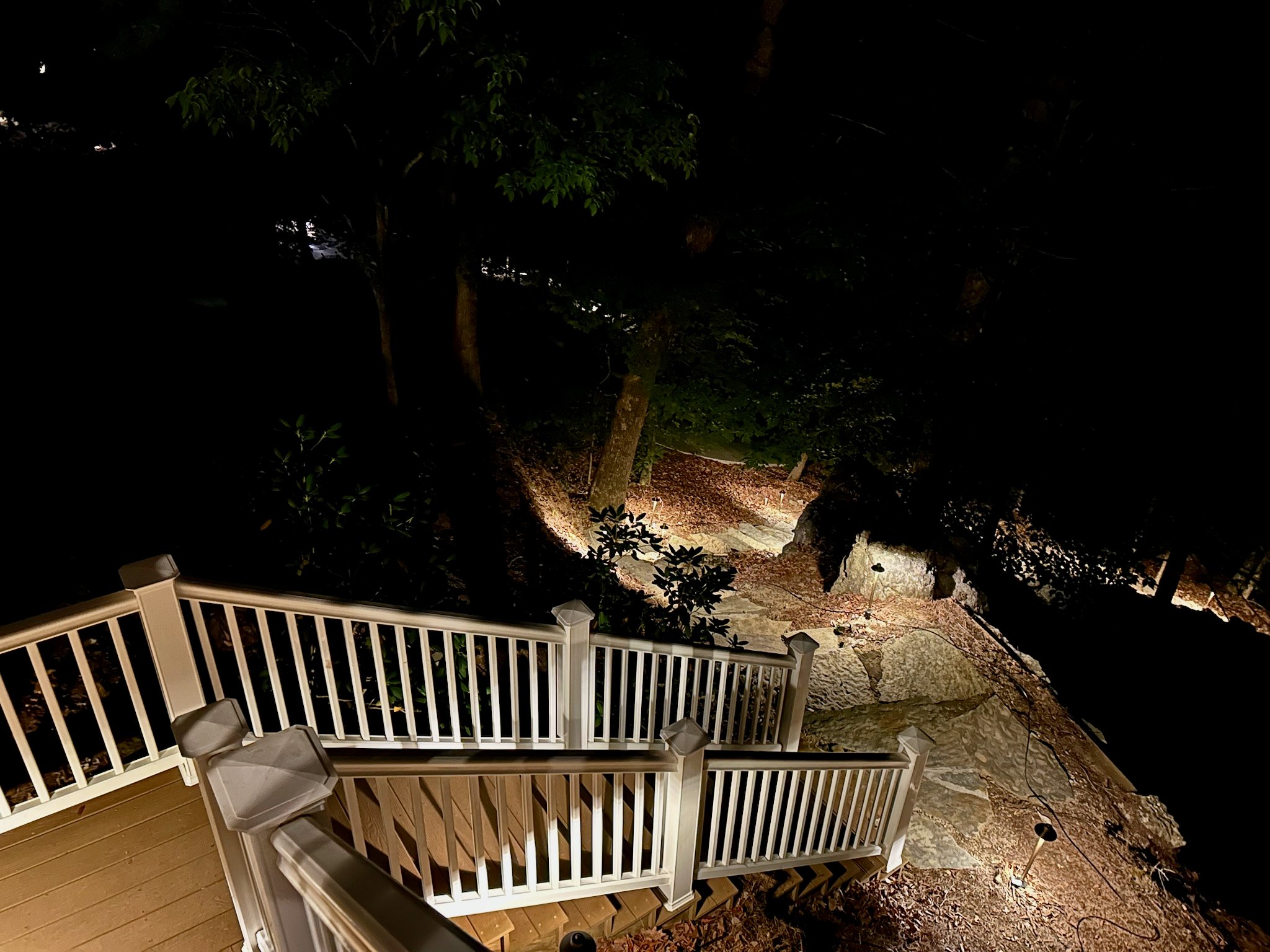 Custom lighting all the way to the dock