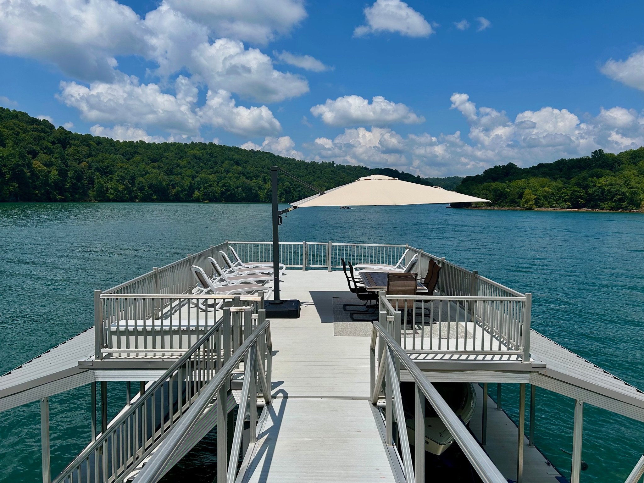 Double-tiered dock with a sun deck