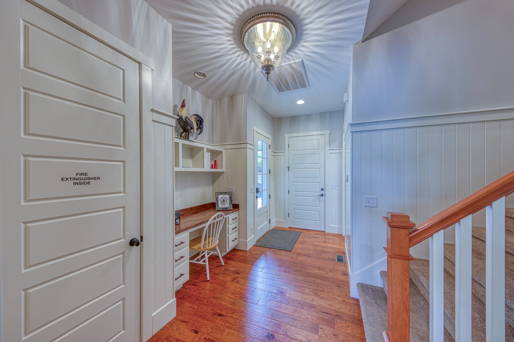 Mudroom and desk area off the main-floor laundry room