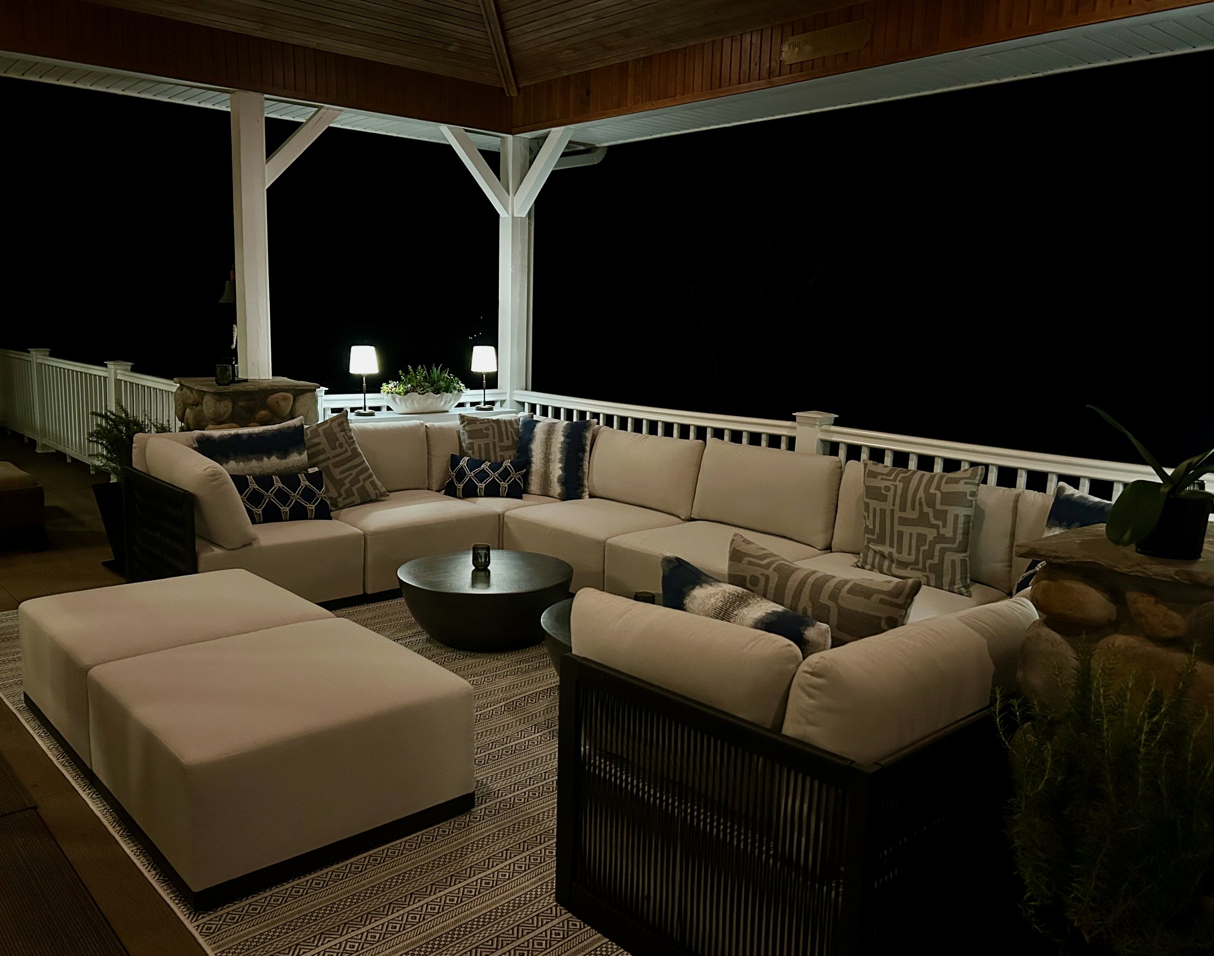 Comfortable outdoor seating designed for connection