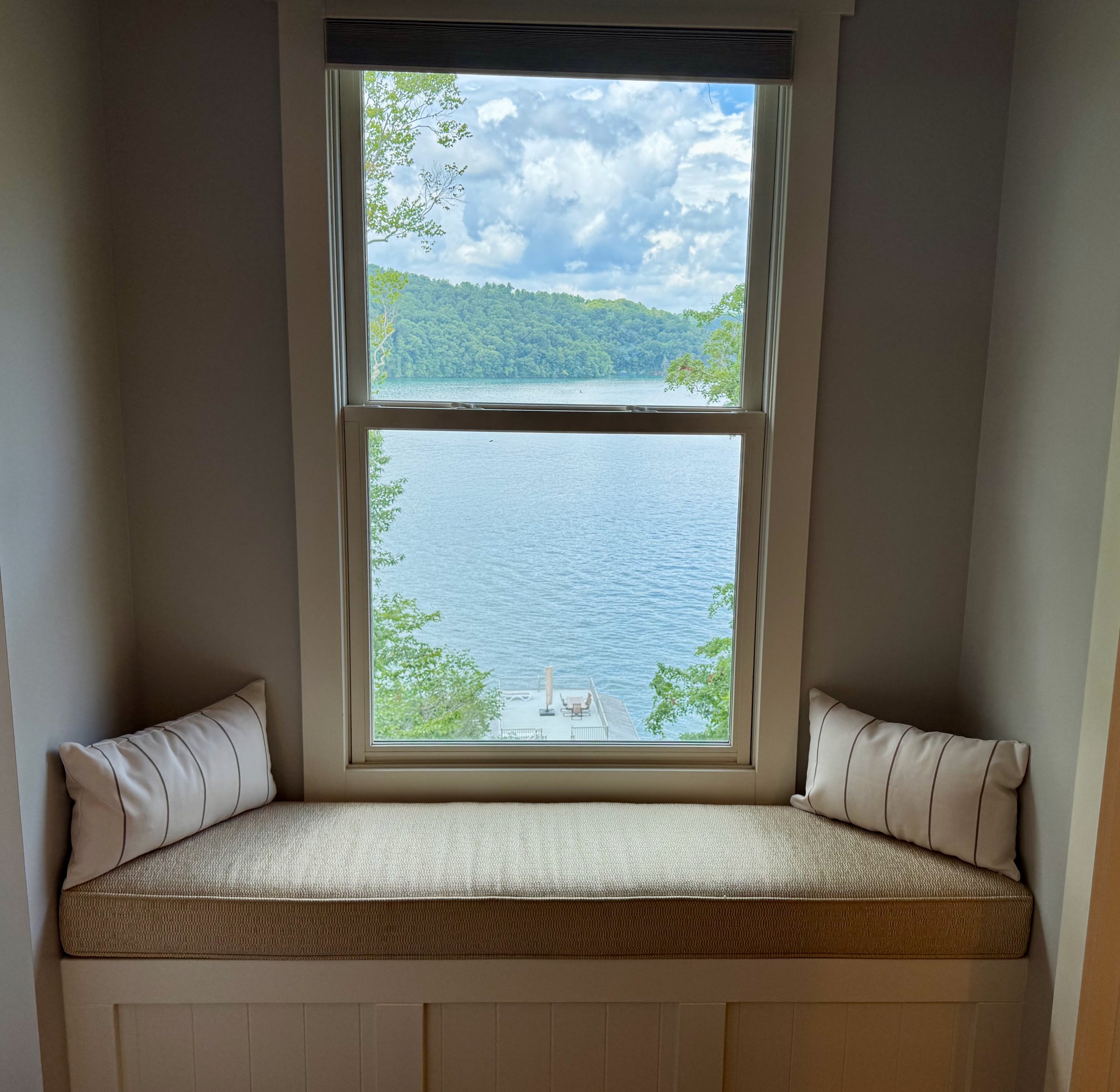 Window seat in the upstairs double queen bedroom